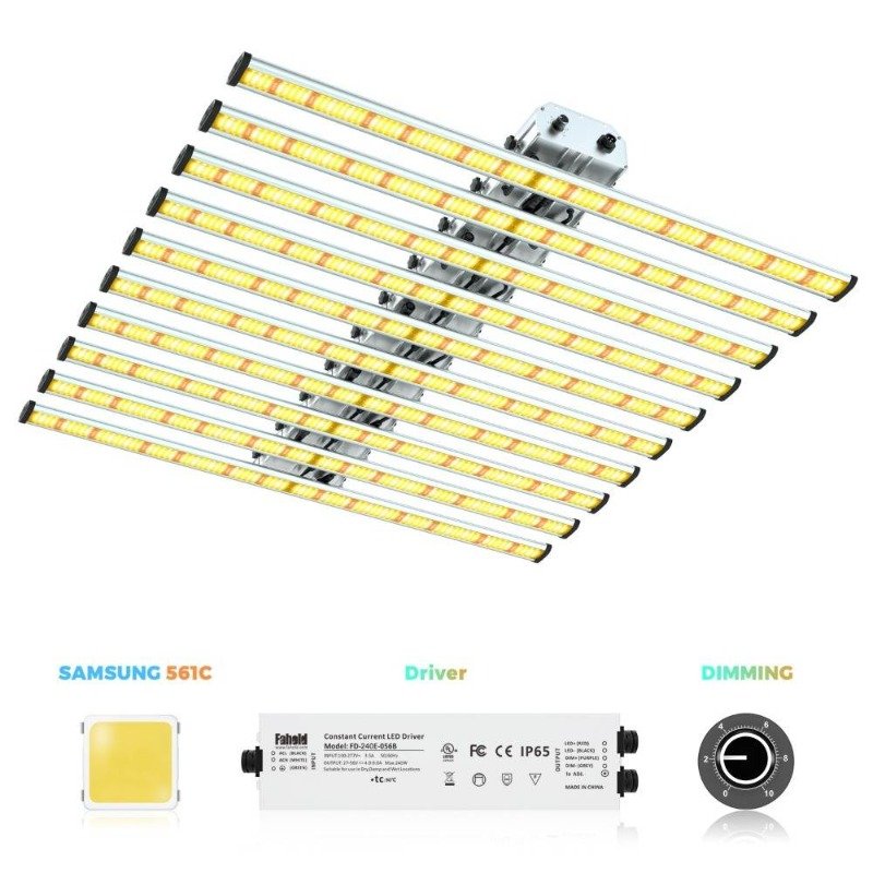 PHLIZON PH-B10-D 800W Full-spectrum Dimmable LED grow light with Samsung LED 561C(10 bars)